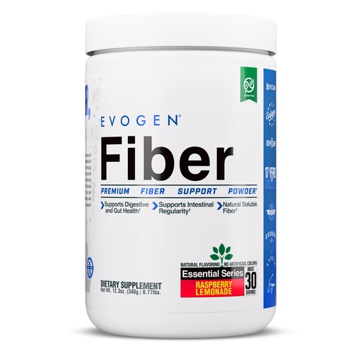 [BRSREEIDCUFBAYLU] Evogen Fiber - Premium Fiber Powder Supplement | No Bloat, Constipation & Gut Health Support | Natural Raspberry Lemonade| 30 Servings