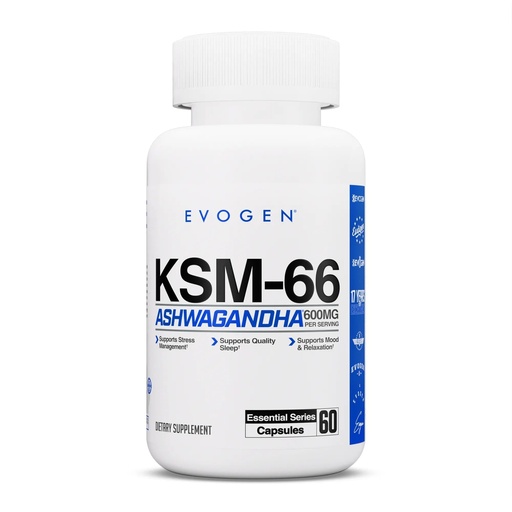 [BRSREAYCAUIAOCDO] Evogen KSM-66 Ashwagandha 600mg | 60 Capules | Stress Relief, Sleep Aid, & Focus Support | Premium Ashwagandha Capsules