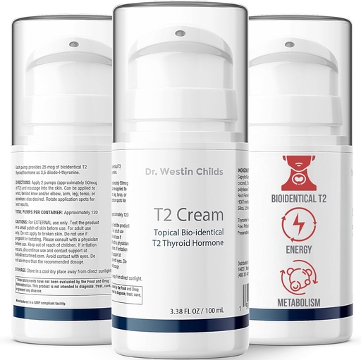 [BRSROBIDCAHQ2DTZ] Dr. Westin Childs T2 Cream - T2 Thyroid Support for Women with Bioidentical 3,5 Diiodo-l-thyronine in Lotion Form for Hormone Balance in Hypothyroidism, Hashimoto's, Thyroidectomy & Rai, 60 Servings