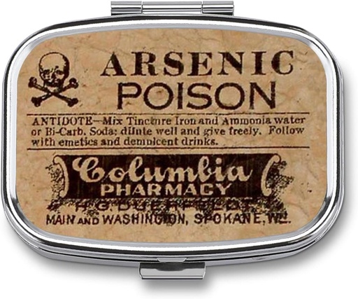 [BRSRM2YDB57W2DT7] Metal 2 Organizador de Píldoras de Compartimiento Viajes Caja de Píldora compacta portátil Cute Pill Case, para Wallets de bolsillo Medicina diaria portable Vitamina Almacenamiento de Tabletas (Envenenamiento Arsenig)