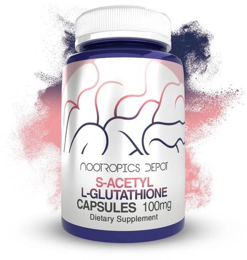 [BRSRMED4OV6RMAA6] Nootropics Depot S-Acetyl L-Glutathione Capsules | 100mg | 60 Count | High Bioavailabliity Glutathione