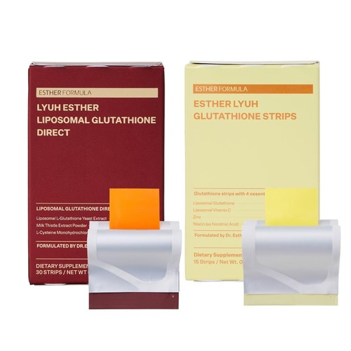 [BRSRGC3RBUCWCE3O] ESTHER FORMULA Daily Inner Glow Duo - Liposomal Glutathione (30ct) + Glutathione Strips (15ct) | Antioxidant Support, Skin Brightening, Fast-Absorbing Oral Strips, Daily Glow Support