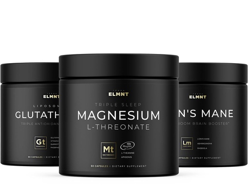 [BRSRGCQKPIAWOE3P] TERRA ELMNT Liposomal Glutathione, Lion's Mane + Ashwagandha, and Magnesium L-Threonate