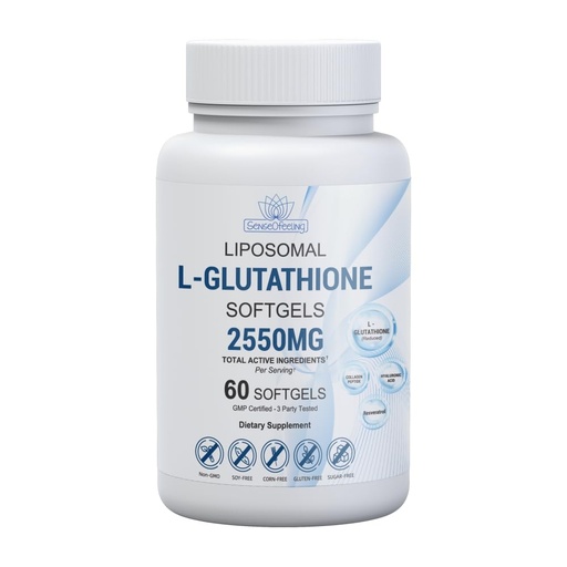 [BRSREHQRAUNRA3TF] Liposomal Glutathione Supplement High-Potency Antioxidant L-Glutathione Supplement Collagen Resveratrol Hyaluronic Acid Supports Skin Health & Overall Wellness 2550mg Active Ingredients 60 Softgels