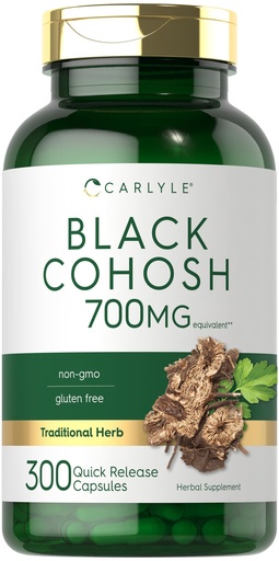 [BRSWYHTQBYIBGG3P] Carlyle Black Cohosh Capsules | 300 Count | Non-GMO, and Gluten Free Formula | Black Cohosh Root Extract Supplement