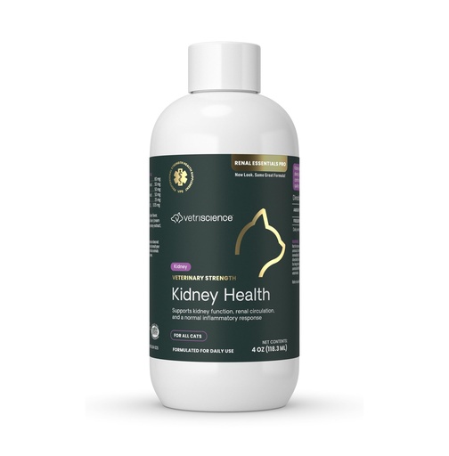 [BRSROCYLCUGRMHLK] VetriScience Renal Essentials Pro Liquid - Kidney Functions & Maintenance Support Supplement for Cats - Health Supplement Aids Renal Blood Flow - Liquid Kidney Care Aid for Felines - 4 oz