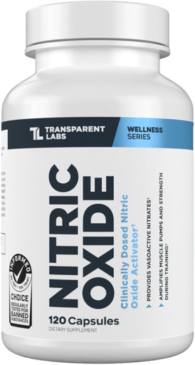 [BRSRA235CV6QIHQ6] Transparent Labs Nitric Oxide - Nitric Oxide Booster for Men and Women with Arginine Nitrate, Betaine Nitrate, Pine Bark Extract, and Astragin for Nitric Oxide Flow - 120 Count