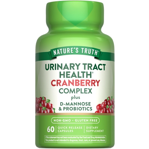 [BRSREZAQCQIAIH37] Nature's Truth Cranberry Pills | 60 Capsules | Plus D-Mannose & Probiotics | Supports Urinary Tract Health | Non-GMO & Gluten Free Supplement
