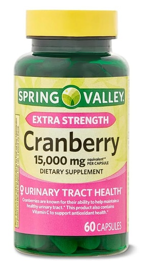 [BRSREYYTOQBWCD3G] Spring Valley Ultra Triple Strength Cranberry Dietary Supplement, 15,000 mg, 60 Count + Daily Supplement Tracker Sticker
