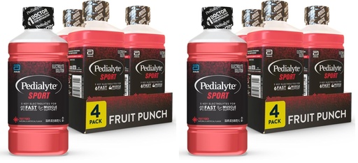 [BRSRGGQNAUCA4CTO] Pedialyte Sport Electrolyte Drink,Fast Hydration with 5 Key Electrolytes for Muscle Support Before,During,& After Exercise,Fruit Punch,1 Liter,(Pack of 8)