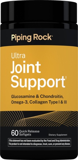 [BRSRGZY5OB5GKHLK] Piping Rock Joint Support Supplement for Women and Men | 60 Softgels | Ultra Blend with Glucosamine & Chondroitin, Omega 3, and Collagen | Non-GMO, Gluten Free