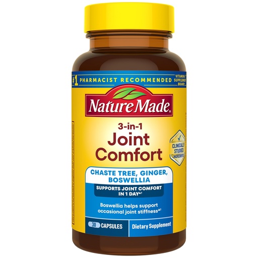 [BRSRGHD4BYPGGDL7] Nature Made 3-in-1 Joint Comfort Capsules, Chaste Tree, Ginger & Boswellia, Joint Supplements for Men and Women, 30 Capsules, 30 Day Supply