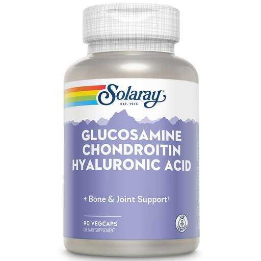 [BRSWIYQLA54QOYDI] SOLARAY Glucosamine Chondroitin and Hyaluronic Acid, 1500mg/1000mg/20mg 90 Capsules