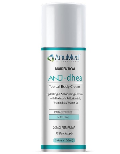[BRSRAA33CIAQ4HI3] AnuMed International Anu-DHEA All Natural Bioidentical DHEA 20mg Cream (Dehydroepiandrosterone) with Hyaluronic Acid, Vitamin B6, Essential Oils and Herbs, 3.4oz