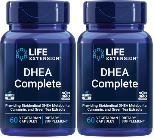 [BRSRGGQNAAIWGEI7] Life Extension DHEA and 7-Keto DHEA Complete Vegetarian Capsules to Maximize Support of a Healthy Body Weight & Mood,Lean Muscle Mass,Libido & More,Non-GMO,Gluten-Free,60 Count (Pack of 2)