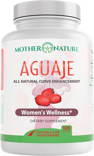 [BRSWKZY7DMJRU2I7] Mamma Nature Aguaje Curves Kapsulas sievietēm, 1000mg (120ct), Dabīgs un ilgtspējīgi Avots Aguaje Auglis no Peru sieviešu veselībai, Hormonu balanss, Kurve uzlabotājs, Vegan, Non-GMO un Gluten-free