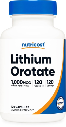 [BRSRGBT6BFYGO3DD] Nutricost Lithium Orotate (1,000mcg) 120 Capsules - Vegan, Gluten-Free, GMO-Free
