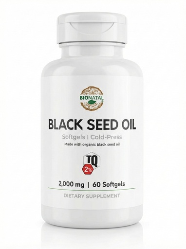 [BRSRGBAOOUBWACDD] BioNatal Black Seed Oil Sofgels | 2% Thymoquinone (TQ) -Organic Nigella Sativa Softgels 2,000mg | Organic Black Cumin Seed Oil - Nigella Sativa | Black Seed Oil | (60 Softgels)