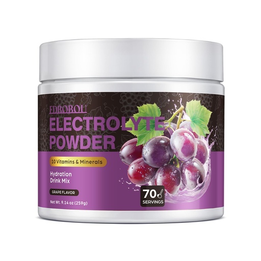 [BRSRGYD4OF5QED3Z] Sugar Free Electrolyte Powder Grape Flavor 70 Servings Refreshing Hydration with Potassium, Sodium & Magnesium Gluten-Free, Ideal for Athletes