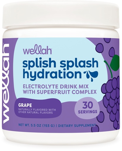 [BRSRAYYTPIFAG2QU] Wellah Splish Splash Hydration Electrolyte Drink Mix (Grape Flavored, 30 Servings)