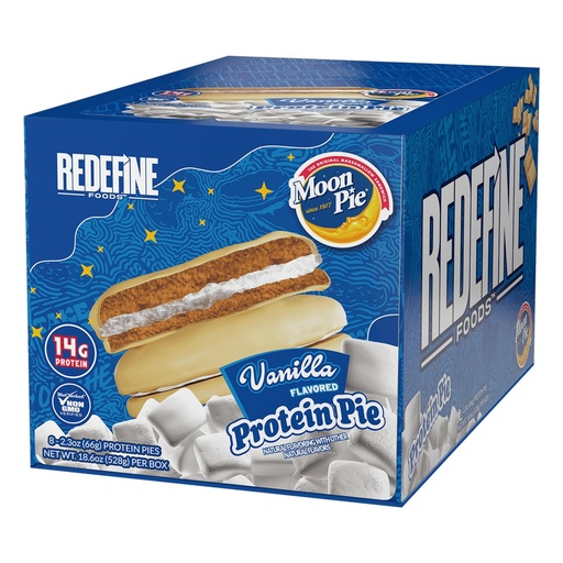 [BRSRAGQFB4PBUFLH] Redefine Foods Protein Pie, MoonPie, Vanilla - 8 Count - 14g of Protein Per Serving - Non-GMO