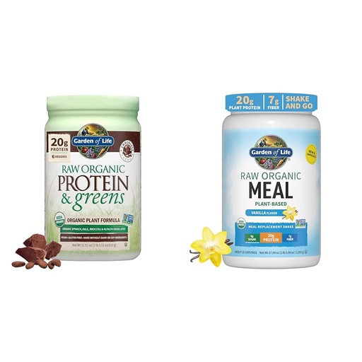 [BRSROBL3DMJRMHQV] Garden of Life, Powder Protein Greens Chocolate Organic, 22 Ounce & Vegan Protein Powder - Raw Organic Meal Replacement Shakes - Vanilla - Pea