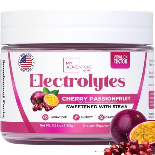 [BRSROFIPOZYGEYLH] Zero Sugar - Cherry Passionfruit Electrolytes Powder - Refreshing Hydration - Caffeine Free Energy with All Natural Ingredients - Vegan, Keto, Paleo - Sugar Free Electrolytes Drink Mix - 30 Servings
