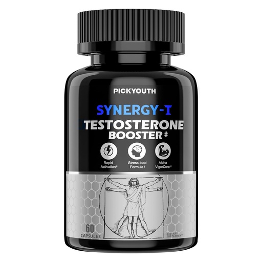[BRSREBAPCMMWOFD7] Synergy-T Testosterone Booster Supplement for Men, Total Male Performance, Liposomal Absorption System, 100% Transparency with Ashwagandha, DIM, Turkesterone, Zinc & Tongkat Ali, 60 Count