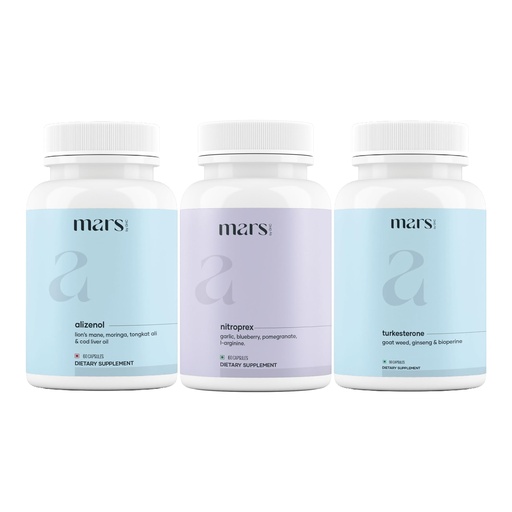 [BRSRGGLYOAPRUGY2] mars by GHC AlphaFlow Combo | NitroPrex, Turkesterone & Alizenol Capsules for Strength, Energy, Endurance, Circulation & Daily Vitality | Pack of 1