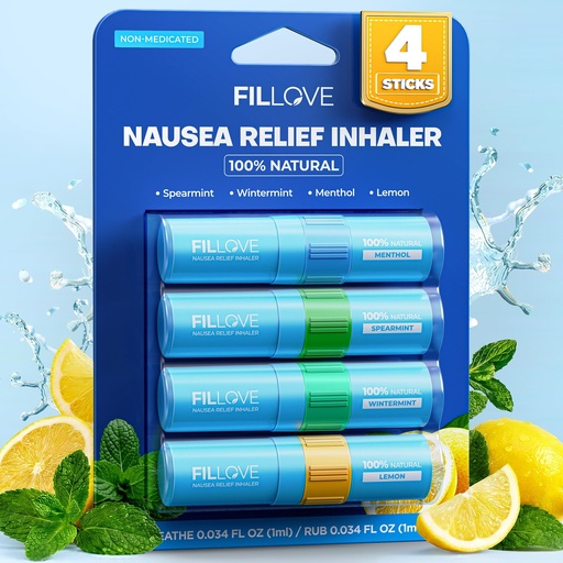 [BRSREAYLDIOQAGTF] 1s Fast Nausea Relief Nasal Stick With 2-in-1 Motion Sickness Ease, 100% Natural Essential Oils For Chemo & Pregnancy Nausea Relief, Non-Drowsy Travel Essentials & Cruise Essentials For Car, Airplane