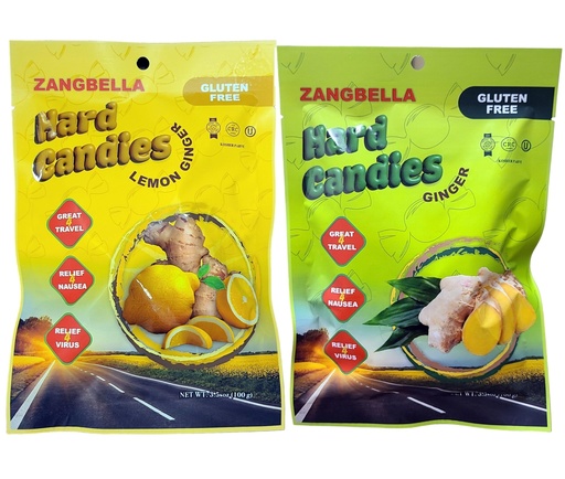 [BRSRAGQFB4ARY3L7] ZANGBELLA Ginger Hard Candy - Relief Nausea, Motion Sickness, Upset Stomach, Individually Wrapped (2 Pack)