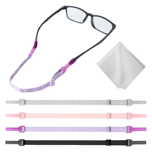 [BRSROHT3OQCWMHYY] Buyisgle Kids Eye Glasses Strap - No Tail Sunglasses Straps Cords for Boys Toddler and Girls - Eyeglass Holders Around Neck - Adjustable Eyewear String Lanyard Retainer - 4 PCS（10.5 Inch multicolor