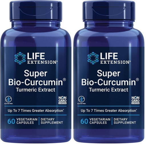 [BRSRGBLQAAFWCCDA] Life Extension Super Bio-Curcumin Turmeric Extract – Highly-Absorbable Curcumin for Whole-Body Health Support – Gluten-Free, Non-GMO, Vegetarian – 60 Vegetarian Capsules (Pack of 2)