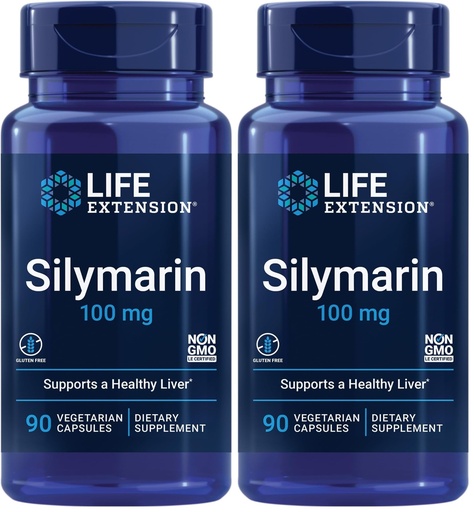[BRSRGBAOAR4GC333] Life Extension Silymarin – Milk Thistle Extract – Supports Liver Health – Gluten-Free, Non-GMO, Vegetarian – 90 Capsules (Pack of 2)