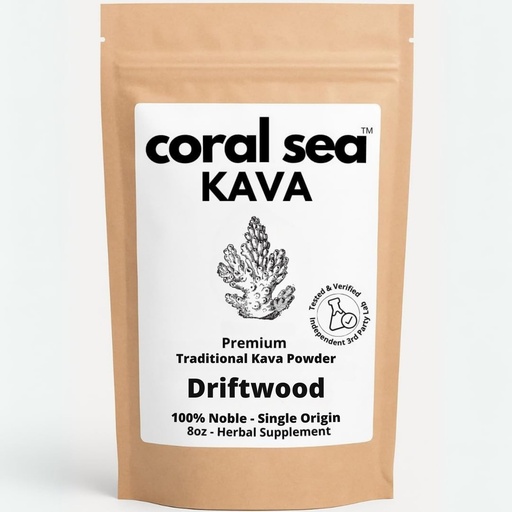 [BRSRGZQFCMBRGDLH] Kava Powder Noble Kava Kava Root Drink Heavy Vanuatu Traditional Grind Tea Calming Relaxation Tension Easing Strong Natural Bitter Flavor Driftwood 8oz