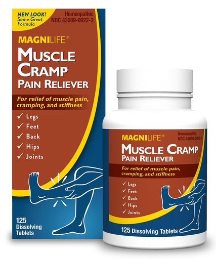 [BRSWKGAIOJ5A23DO] MagniLife Muscle Cramp Pain Relief Quick-Dissolve Tablets, 125 Count, Quinine-Free Homeopathic Medicine for Leg, Foot, Hip, Joint & Back Pain Relief, Helps Ease Muscle Ache, Cramping & Stiffness