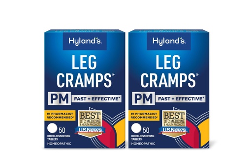 [BRSWIHIYCIPRMFLK] Hyland's Leg Cramps PM, Relief of Nighttime Leg, Calf, and Foot Cramps, 50 Quick-Dissolving Tablets 2-Pack (100 Total)