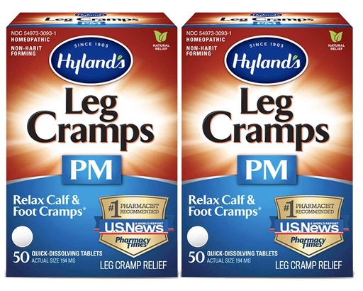 [BRSWIYATCUMAOEQV] Hyland's Leg Cramps PM Tablets 50 ea 50 Count (Pack of 2)