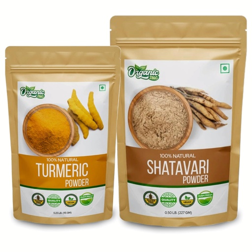 [BRSRABATOBYQEGY4] Organic Zing Shatavari- 227g & Turmeric Powder- 115g