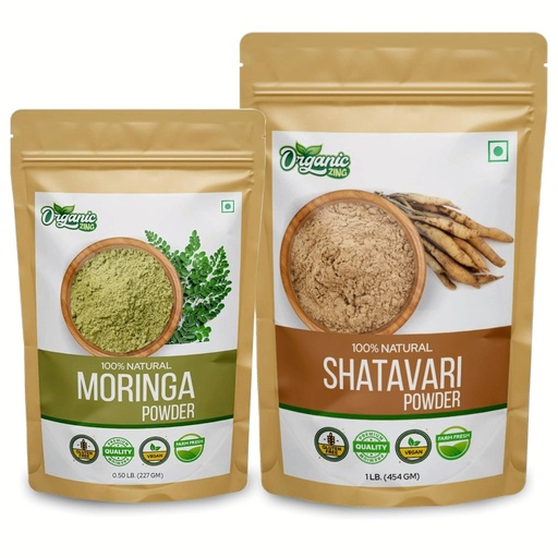[BRSRABATPMHRM2Q3] ORGANIC ZING Shatavari- 454g & Moringa Leaf Powder- 227g