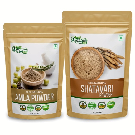 [BRSRABATOQGRMGTB] ORGANIC ZING Shatavari Powder- 454g & Amla Powder- 227g