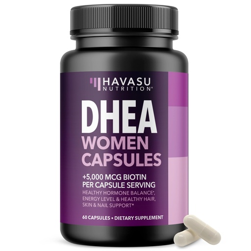 [BRSREED7OIFA423O] DHEA Supplement for Women with Biotin 5000mcg Per Serving - DHEA 50mg and Biotin Supplement for Hormone Balance and Hair, Skin, Nail Support - 60 Count - Vegan, Non-GMO, Gluten-Free - 2 Month Supply