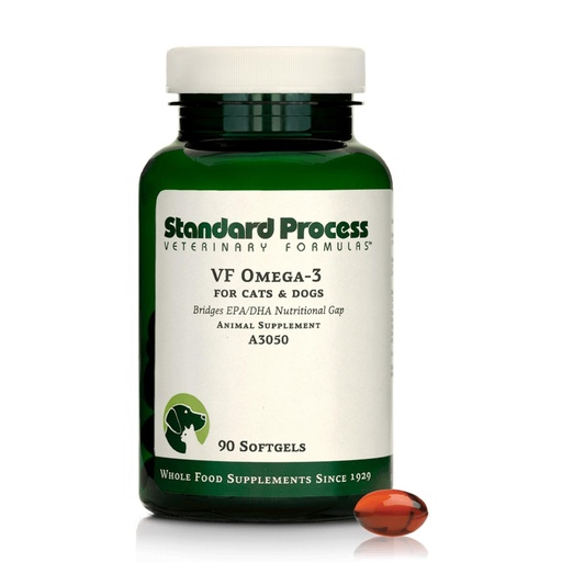 [BRSW2GAOBV6BGGY2] Standard Process Inc. VF Omega-3 for Pets - Dietary Supplement with Omega-3 Fatty Acids - Support Bone Growth, Immune Health, Heart Health - Fish Oil Supplement for Pets - 90 Softgels