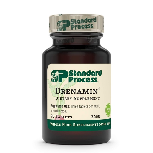 [BRSWIYANOEPGKFLU] Standard Process Drenamin - Whole Food Antioxidant, Mood Support, Adrenal Support and Immune Support with Shitake, Alfalfa, Rice Bran, Riboflavin, Calcium Lactate, Choline - 90 Tablets