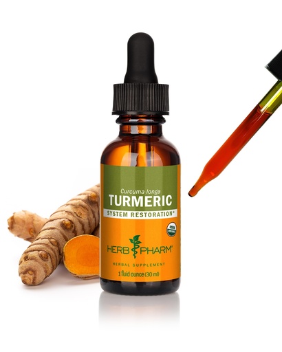 [BRSWIYQ2PN6BEADG] Herb Pharm Turmeric Liquid Extract: USDA Organic Liver, Joint, Muscle, Cardiovascular, and Digestive Support, Fast-Absorbing & Sugar-Free Turmeric Root Tincture, Up to ~3 Week Supply, 1 oz*