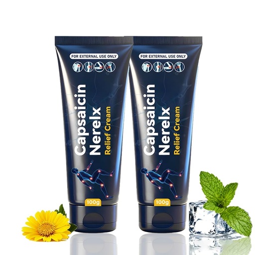 [BRSRGGAKOF5RACL7] Capsaicin Neuropathy Relief Cream with Arnica, Menthol, MSM & Glucosamine, Soothing Cream for Feet, Hands, Legs, Joints, Waist & Muscles, 100g,2pack