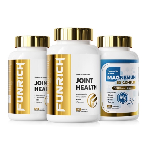 [BRSRGFAKCIFAOCIZ] 60-Day Supply Move & Relax Bundle, Glucosamine Complex & Magnesium Complex Supplement Set, 3 Individual Bottles Glucosamine Complex and Magnesium Complex