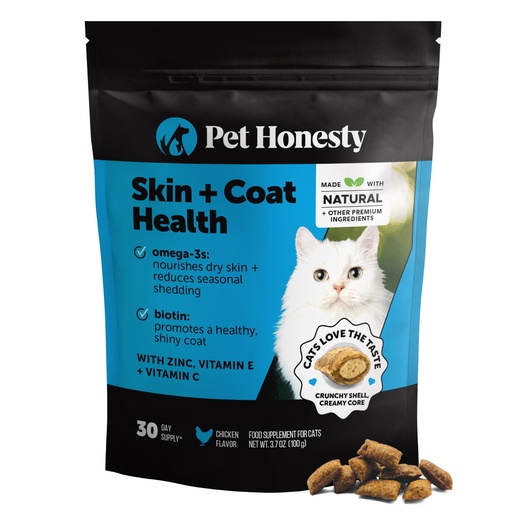 [BRSROEA2BUOWKDI7] Cat Skin & Coat Supplement Crunchy Creamy Chews - Salmon Oil for Cats Omega 3 Itchy Dry Skin Relief - Feline Shedding Control - Biotin Vitamins for Indoor Cats Shiny Soft Coat (30-Day Supply)