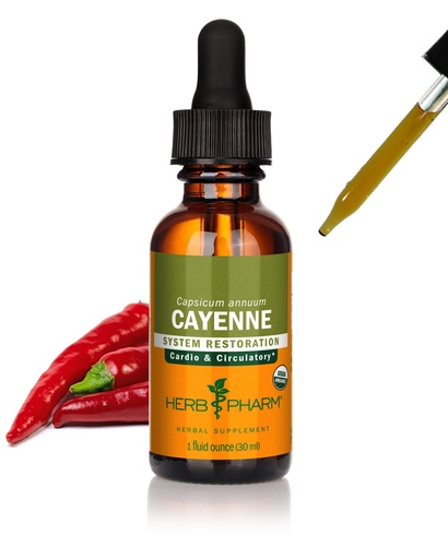 [BRSWIY35AIPB4CQ3] Herb Pharm Certified Organic Cayenne Extract Drops for Cardiovascular and Circulatory Support, 1 Oz