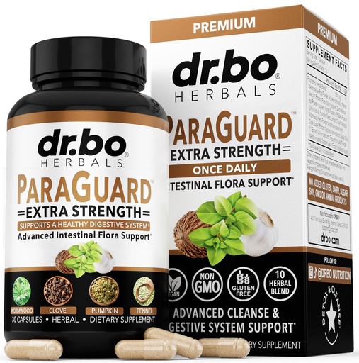 [BRSREATQC4HWYG3X] ParaGuard Cleanse Detox Pills - Extra Strength Intestinal Guard Formula Supplement, Black Walnut Wormwood Clove & Oregano - Adults Natural Herbal Intestine Body Gut Cleanser Complete Kit 30 Capsules